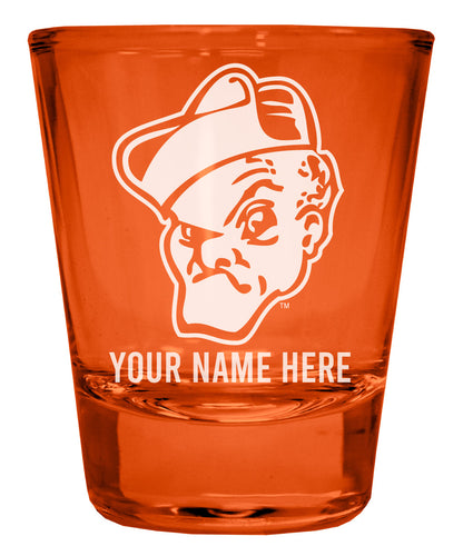 Ohio Wesleyan University Customizable Engraved Full Color 2oz Shot Glass Orange Officially Licensed Collegiate Product 4-Pack
