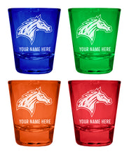 Load image into Gallery viewer, Rider University Broncs Customizable Engraved Full Color 2oz Shot Glass Officially Licensed Collegiate Product

