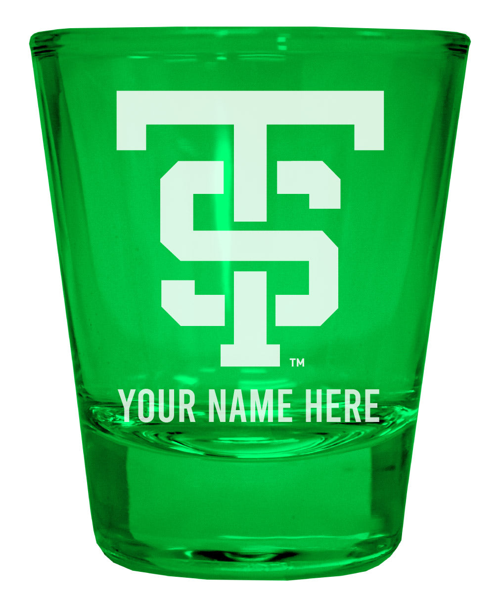University of St. Thomas Customizable Engraved Full Color 2oz Shot Glass Green Officially Licensed Collegiate Product Single