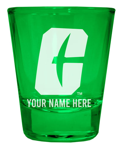 North Carolina Charlotte Forty-Niners Customizable Engraved Full Color 2oz Shot Glass Green Officially Licensed Collegiate Product Single