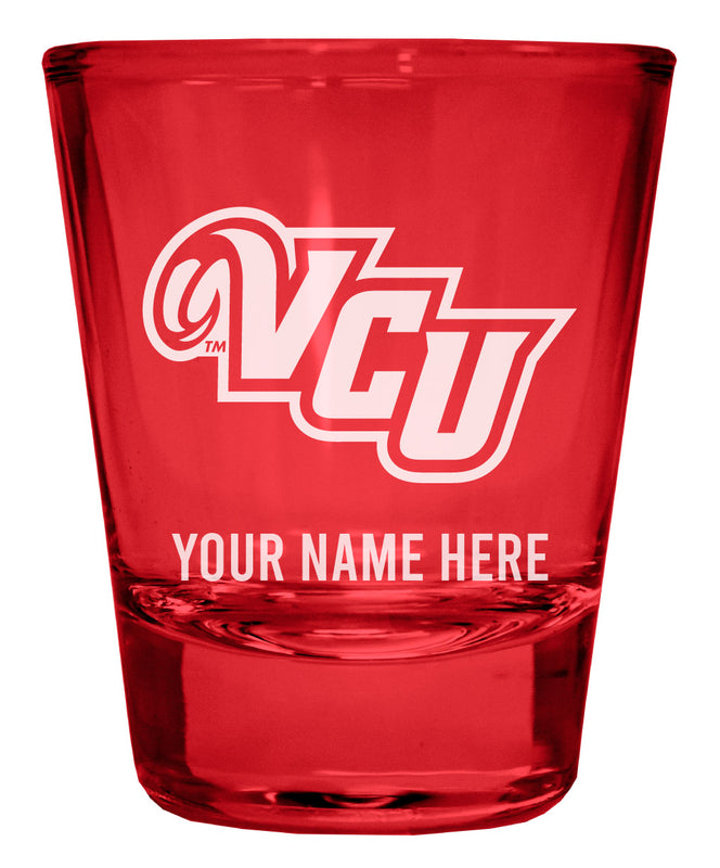 Virginia Commonwealth Customizable Engraved Full Color 2oz Shot Glass Red Officially Licensed Collegiate Product 4-Pack