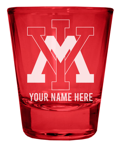 VMI Keydets Customizable Engraved Full Color 2oz Shot Glass Red Officially Licensed Collegiate Product Single