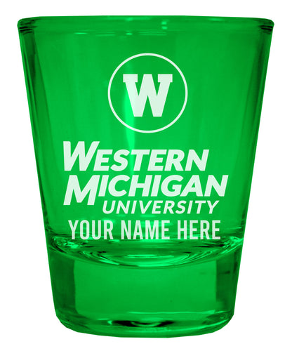 Western Michigan University Customizable Engraved Full Color 2oz Shot Glass Green Officially Licensed Collegiate Product 4-Pack