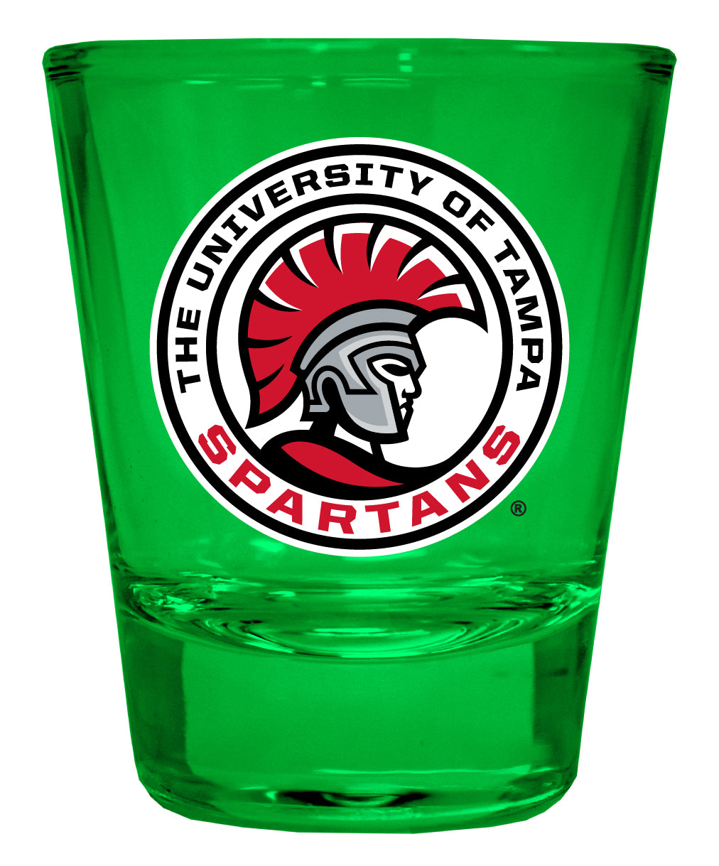 University of Tampa Spartans Full Color 2oz Shot Glass Officially Licensed Collegiate Product