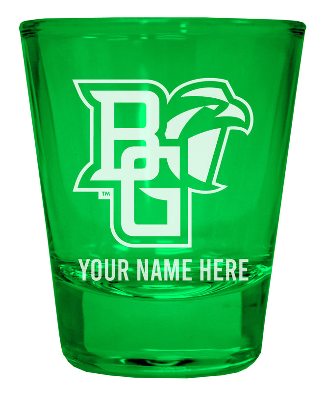 Bowling Green Falcons Officially Licensed Personalized Engraved Full Color 2 oz Shot Glass Blue