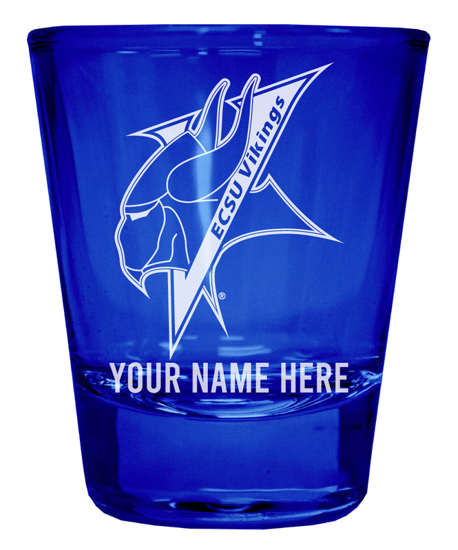 Elizabeth City State University Officially Licensed Personalized Engraved Full Color 2 oz Shot Glass Blue