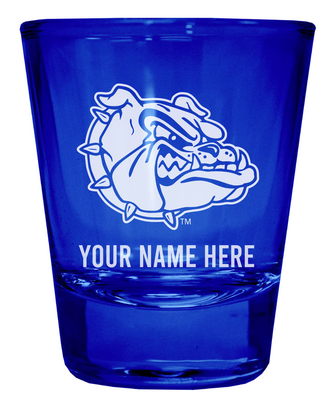 Gonzaga Bulldogs Officially Licensed Personalized Engraved Full Color 2 oz Shot Glass Blue