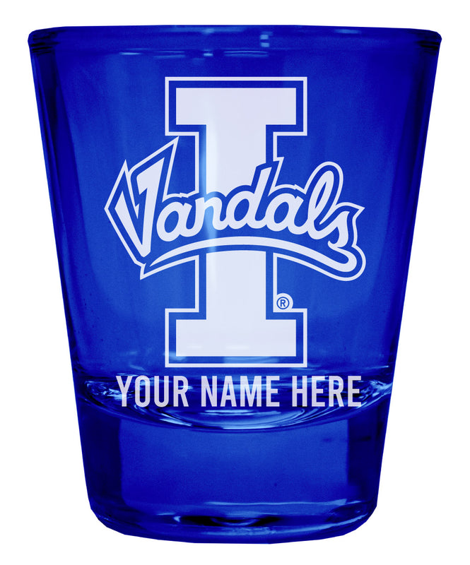 Idaho Vandals Officially Licensed Personalized Engraved Full Color 2 oz Shot Glass Blue