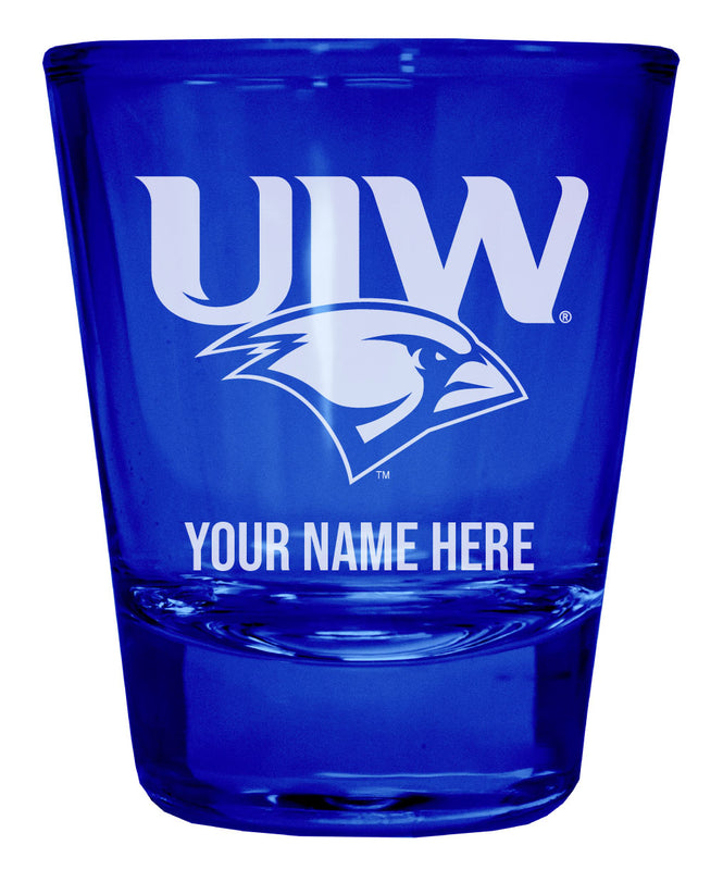 Incarnate Word Cardinals Officially Licensed Personalized Engraved Full Color 2 oz Shot Glass Blue