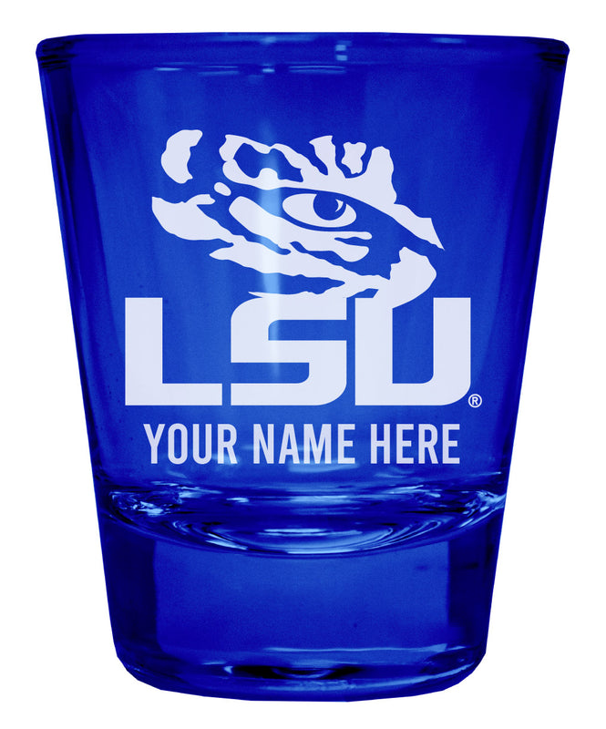 LSU Tigers Officially Licensed Personalized Engraved Full Color 2 oz Shot Glass Blue
