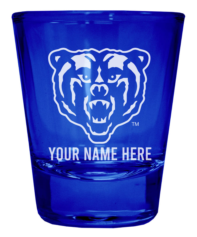 Mercer University Officially Licensed Personalized Engraved Full Color 2 oz Shot Glass Blue