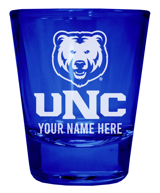 Northern Colorado Bears Officially Licensed Personalized Engraved Full Color 2 oz Shot Glass Blue