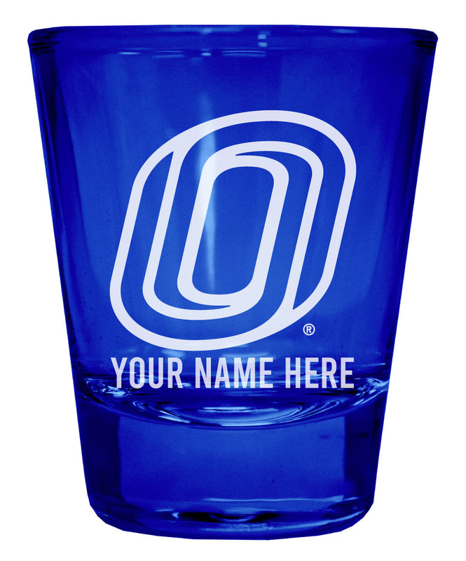 Nebraska at Omaha Officially Licensed Personalized Engraved Full Color 2 oz Shot Glass Blue