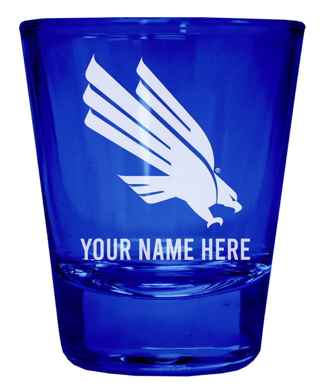 North Texas Officially Licensed Personalized Engraved Full Color 2 oz Shot Glass Blue