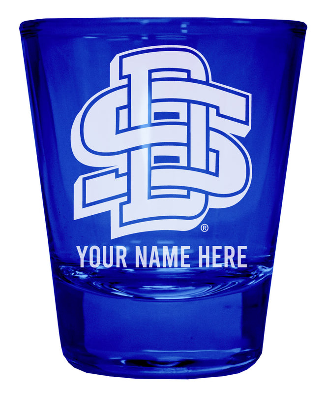 South Dakota State Jackrabbits Officially Licensed Personalized Engraved Full Color 2 oz Shot Glass Blue