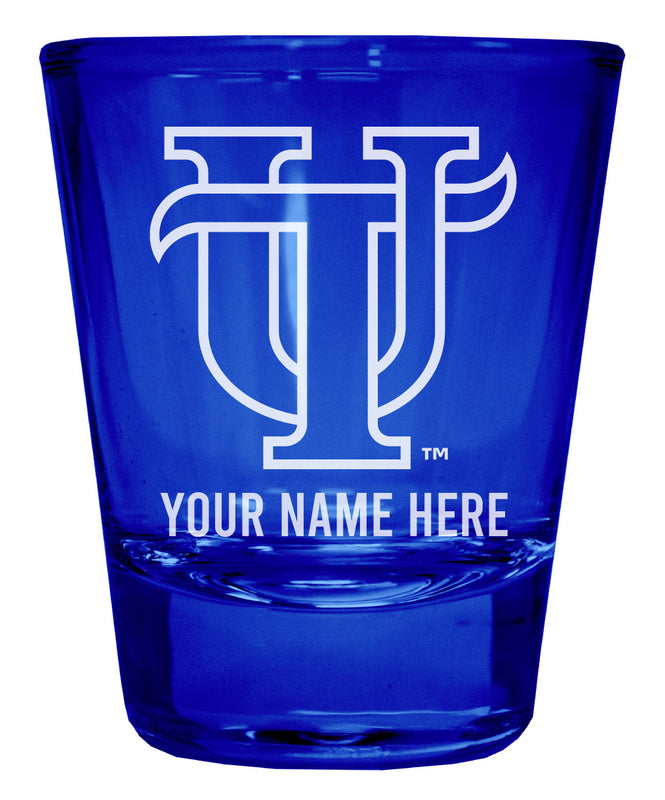 University of Tampa Spartans Officially Licensed Personalized Engraved Full Color 2 oz Shot Glass Blue