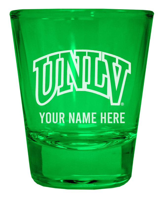 UNLV Rebels Officially Licensed Personalized Engraved Full Color 2 oz Shot Glass Green