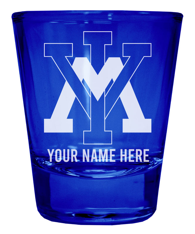 VMI Keydets Officially Licensed Personalized Engraved Full Color 2 oz Shot Glass Blue