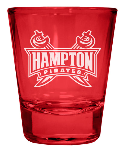 Hampton University Engraved Full Color 2oz Shot Glass Officially Licensed Collegiate Product