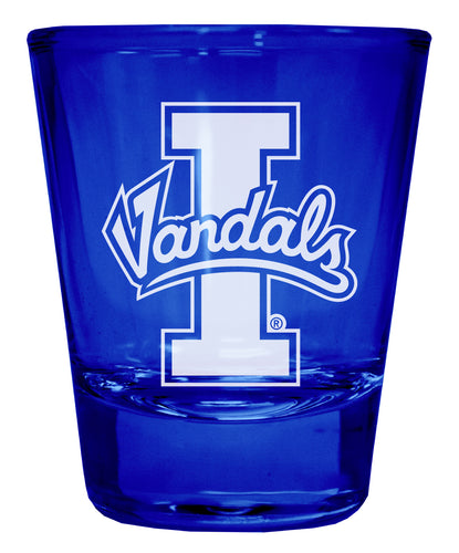 Idaho Vandals Engraved Full Color 2oz Shot Glass Blue Officially Licensed Collegiate Product 4-Pack