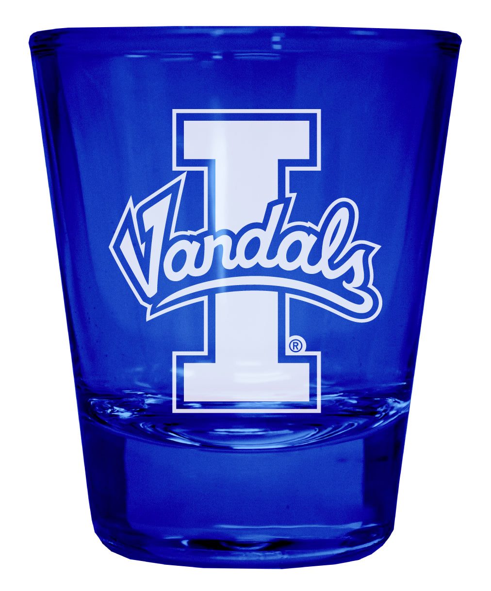 Idaho Vandals Engraved Full Color 2oz Shot Glass Blue Officially Licensed Collegiate Product 4-Pack