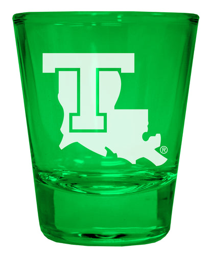 Louisiana Tech Bulldogs Engraved Full Color 2oz Shot Glass Green Officially Licensed Collegiate Product Single