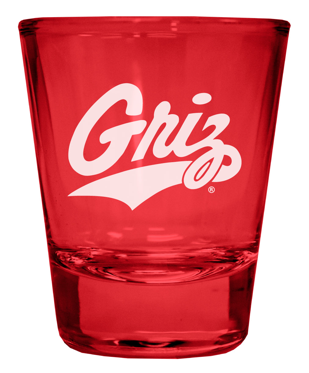 Montana University Engraved Full Color 2oz Shot Glass Red Officially Licensed Collegiate Product 2-Pack