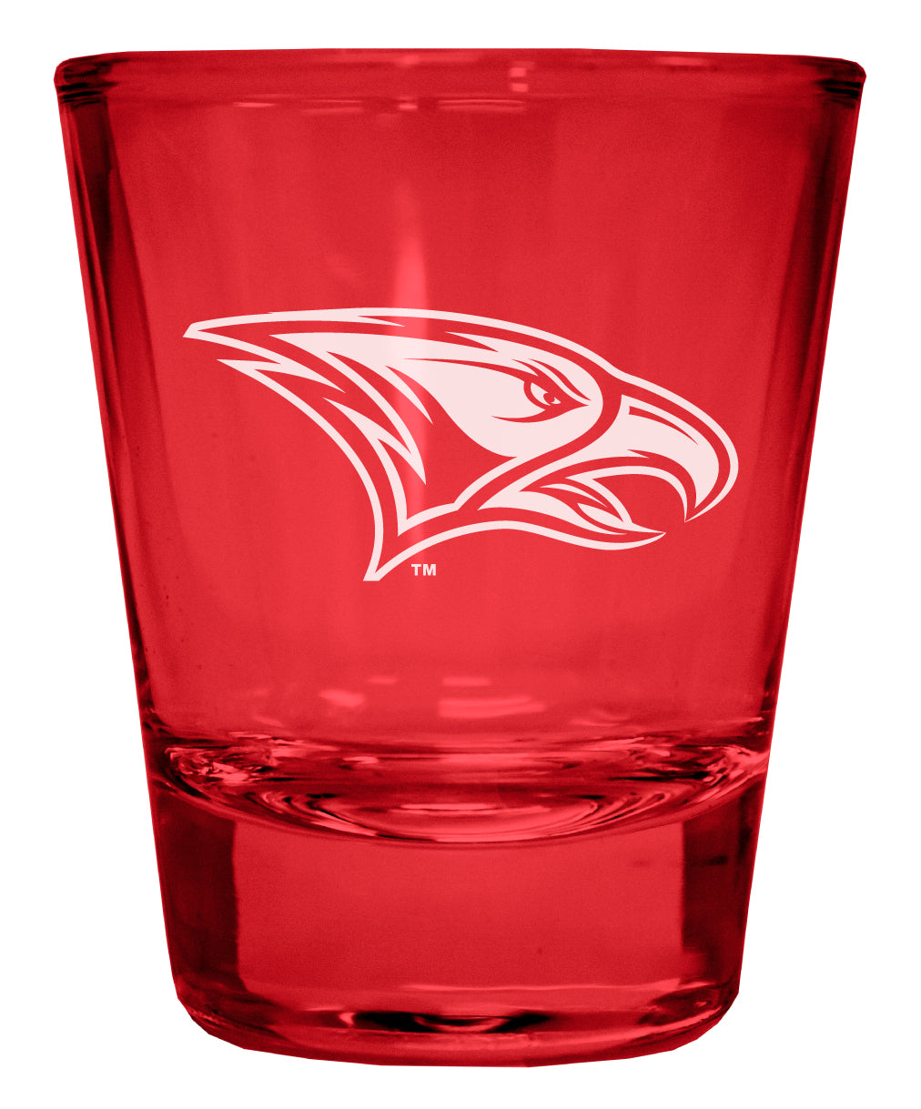 North Carolina Central Eagles Engraved Full Color 2oz Shot Glass Red Officially Licensed Collegiate Product 4-Pack