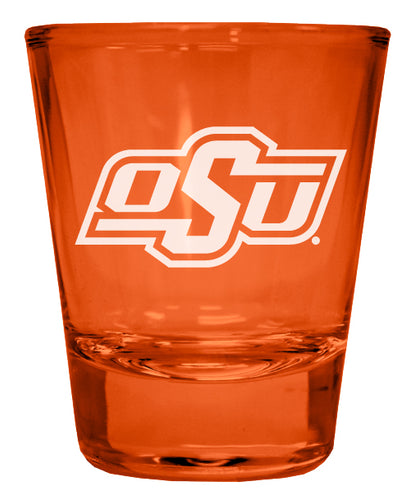 Oklahoma State Cowboys Engraved Full Color 2oz Shot Glass Orange Officially Licensed Collegiate Product Single