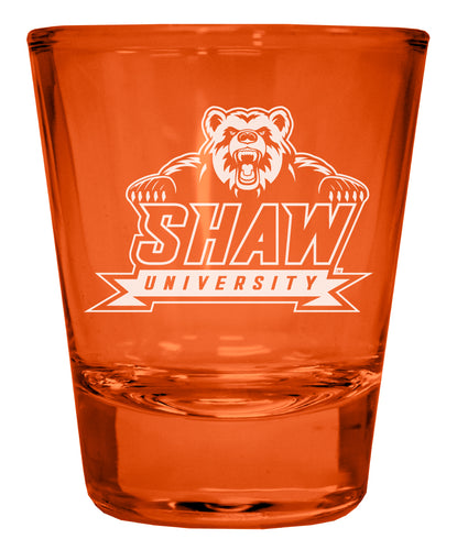 Shaw University Bears Engraved Full Color 2oz Shot Glass Orange Officially Licensed Collegiate Product Single