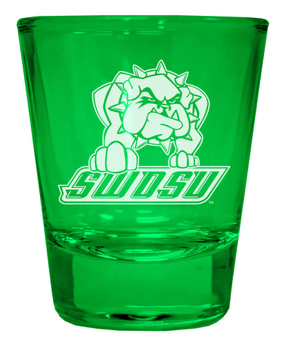 Southwestern Oklahoma State University Engraved Full Color 2oz Shot Glass Green Officially Licensed Collegiate Product Single