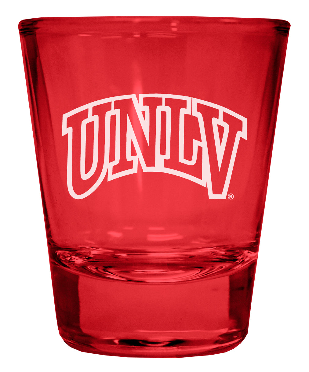 UNLV Rebels Engraved Full Color 2oz Shot Glass Red Officially Licensed Collegiate Product 4-Pack