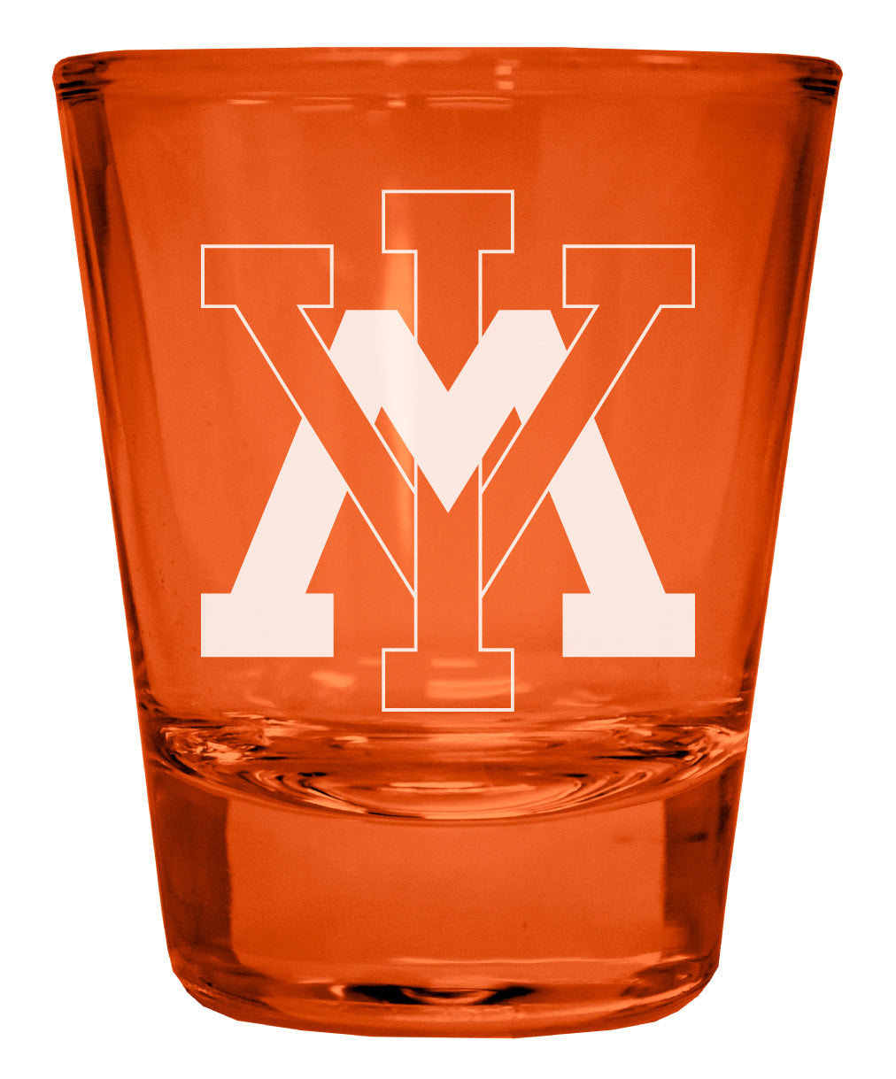 VMI Keydets Engraved Full Color 2oz Shot Glass Orange Officially Licensed Collegiate Product Single