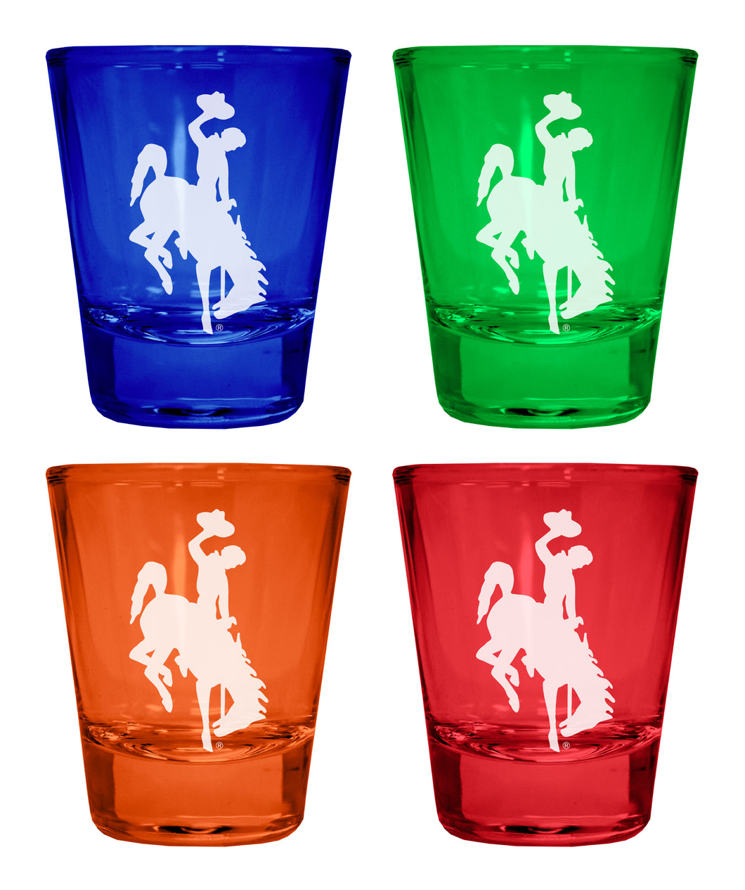 University of Wyoming Engraved Full Color 2oz Shot Glass Multicolor Officially Licensed Collegiate Product Multicolor