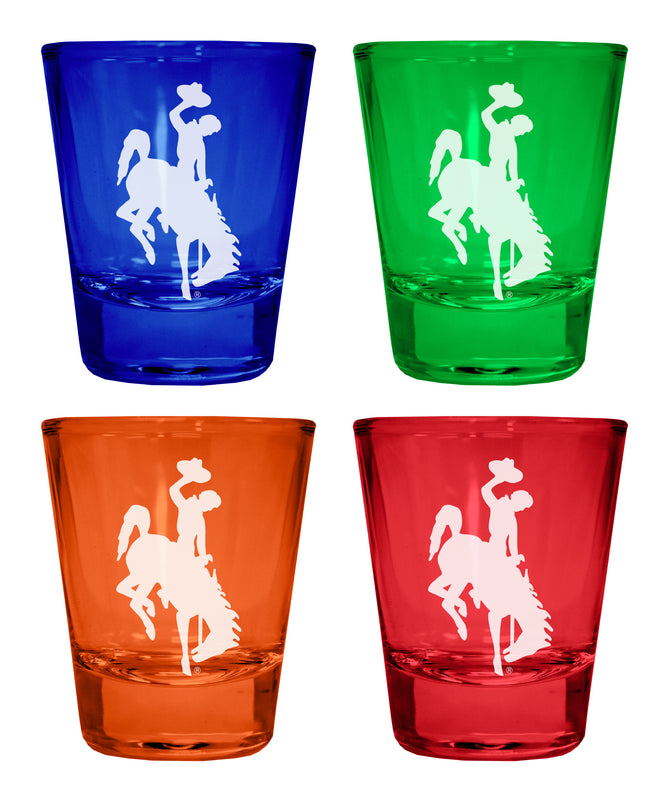 University of Wyoming Engraved Full Color 2oz Shot Glass Multicolor Officially Licensed Collegiate Product Multicolor
