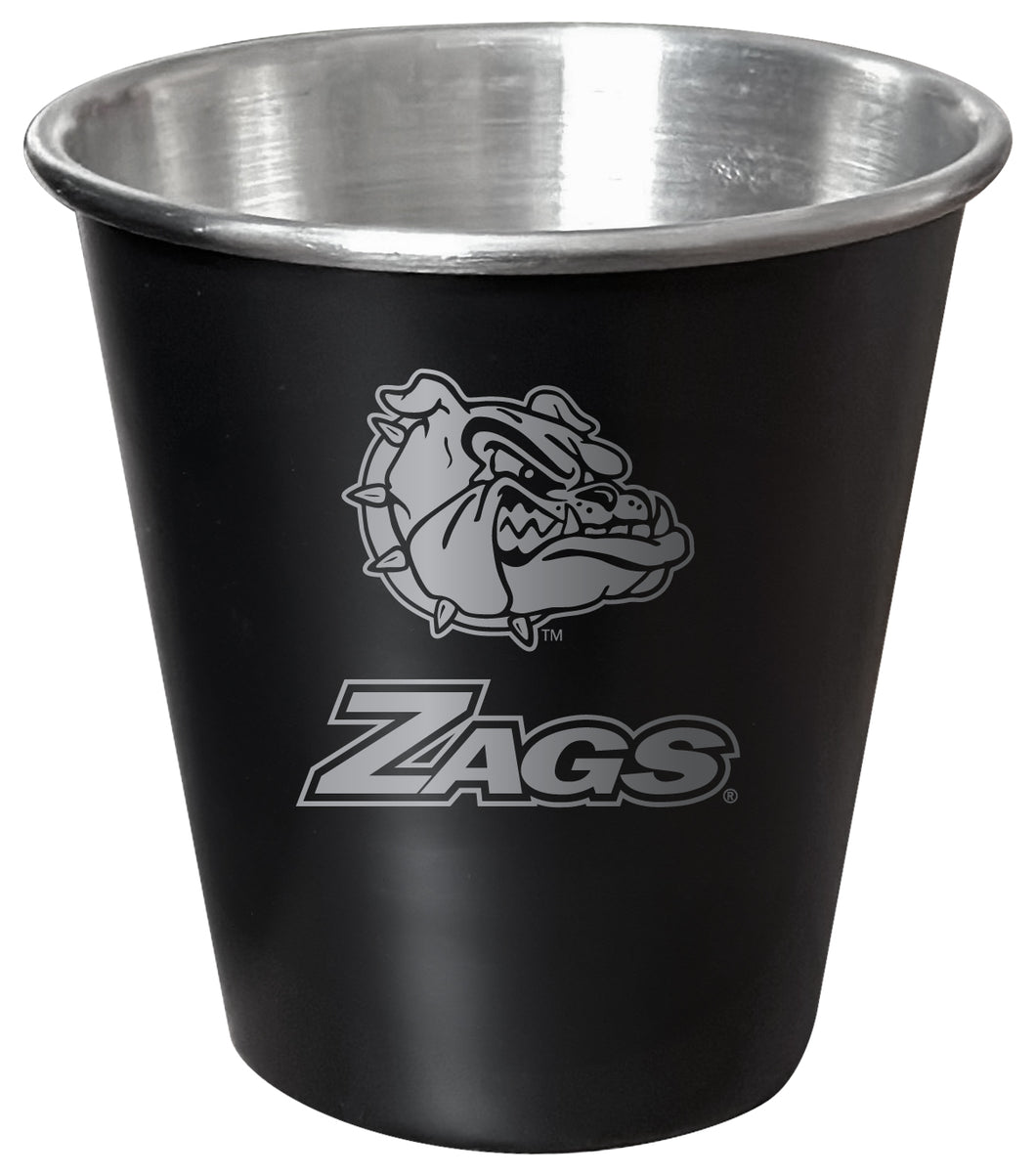 Gonzaga Bulldogs Engraved 2oz Tin Shot Glass Black Matte Coating Officially Licensed Collegiate Product Single