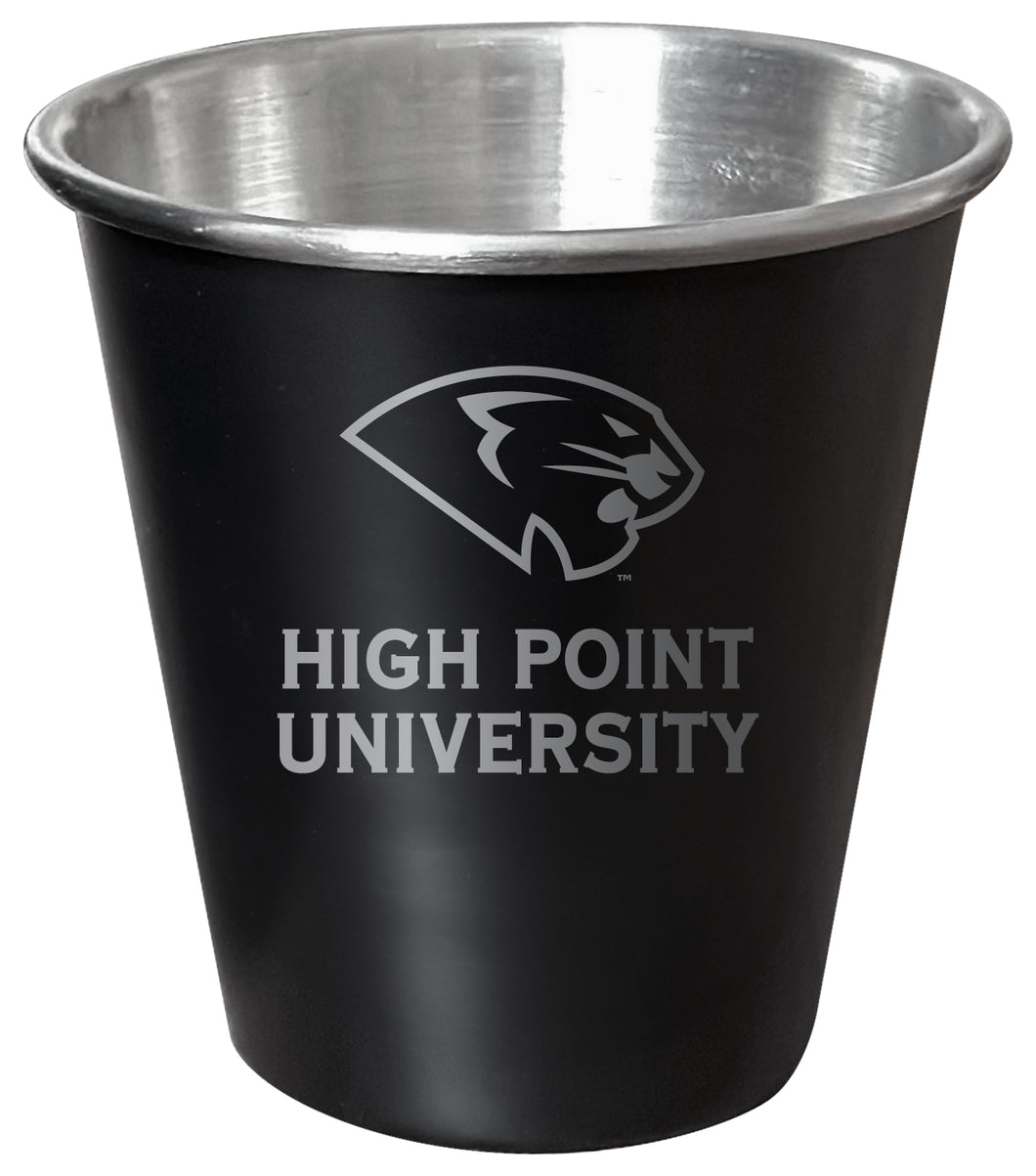 High Point University Engraved 2oz Tin Shot Glass Black Matte Coating Officially Licensed Collegiate Product Single