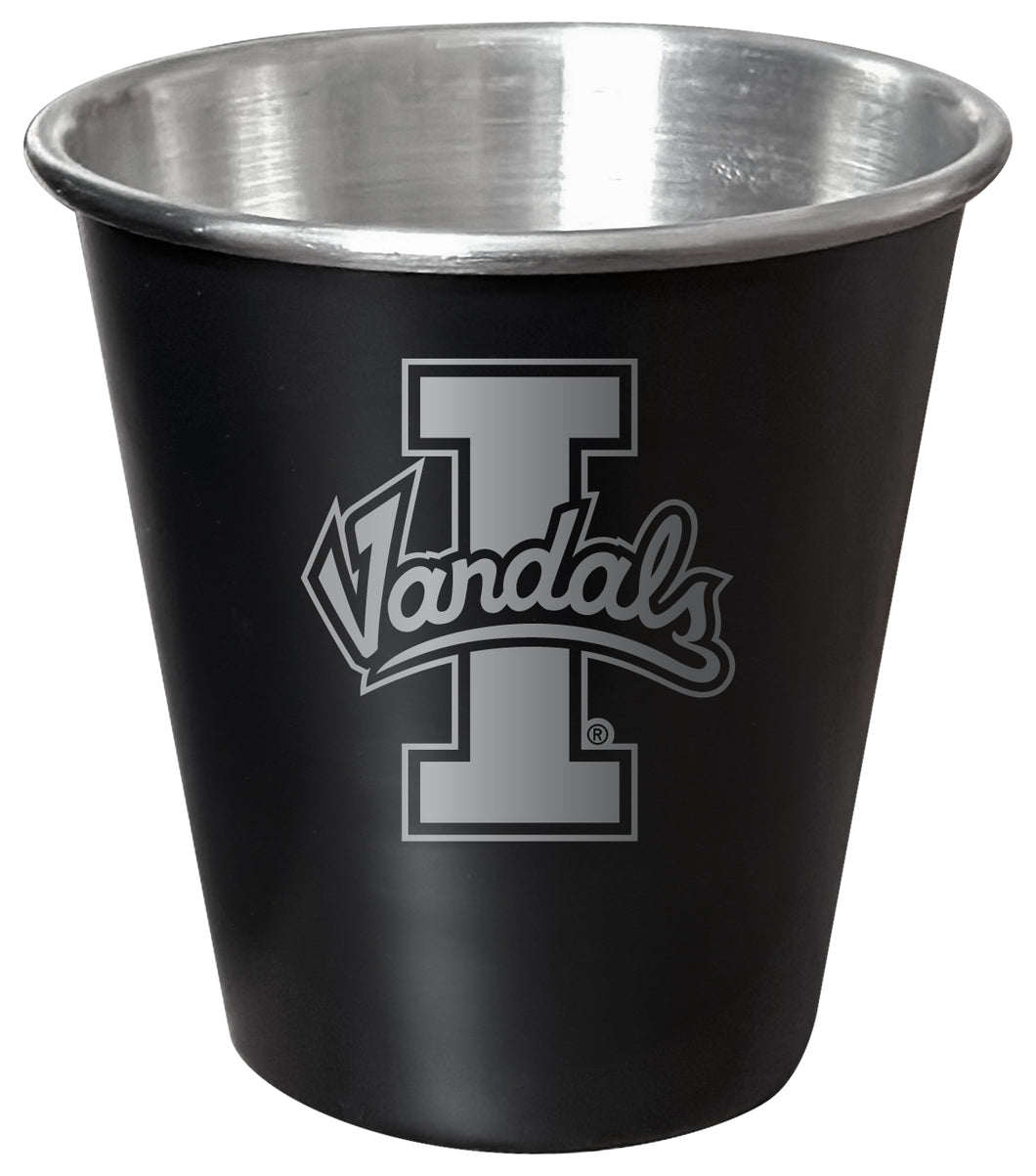 Idaho Vandals Engraved 2oz Tin Shot Glass Black Matte Coating Officially Licensed Collegiate Product Single