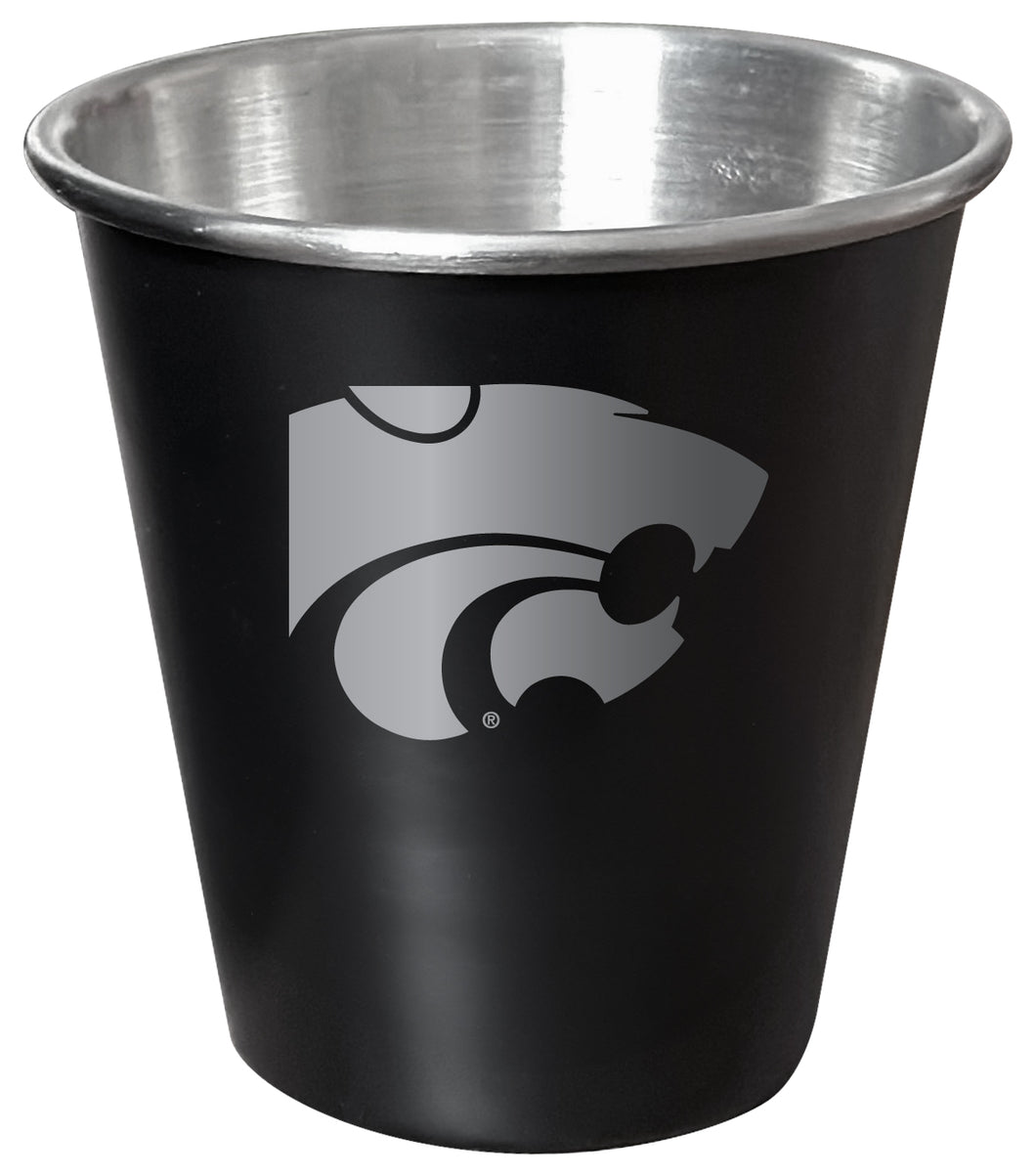 Kansas State Wildcats Engraved 2oz Tin Shot Glass Black Matte Coating Officially Licensed Collegiate Product Single
