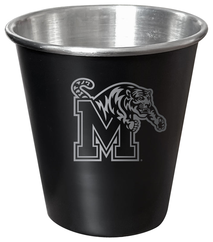 Memphis Tigers Engraved 2oz Tin Shot Glass Black Matte Coating Officially Licensed Collegiate Product Single
