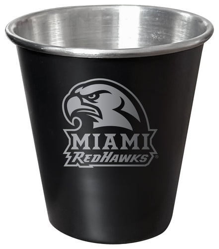 Miami University of Ohio Engraved 2oz Tin Shot Glass Black Matte Coating Officially Licensed Collegiate Product Single