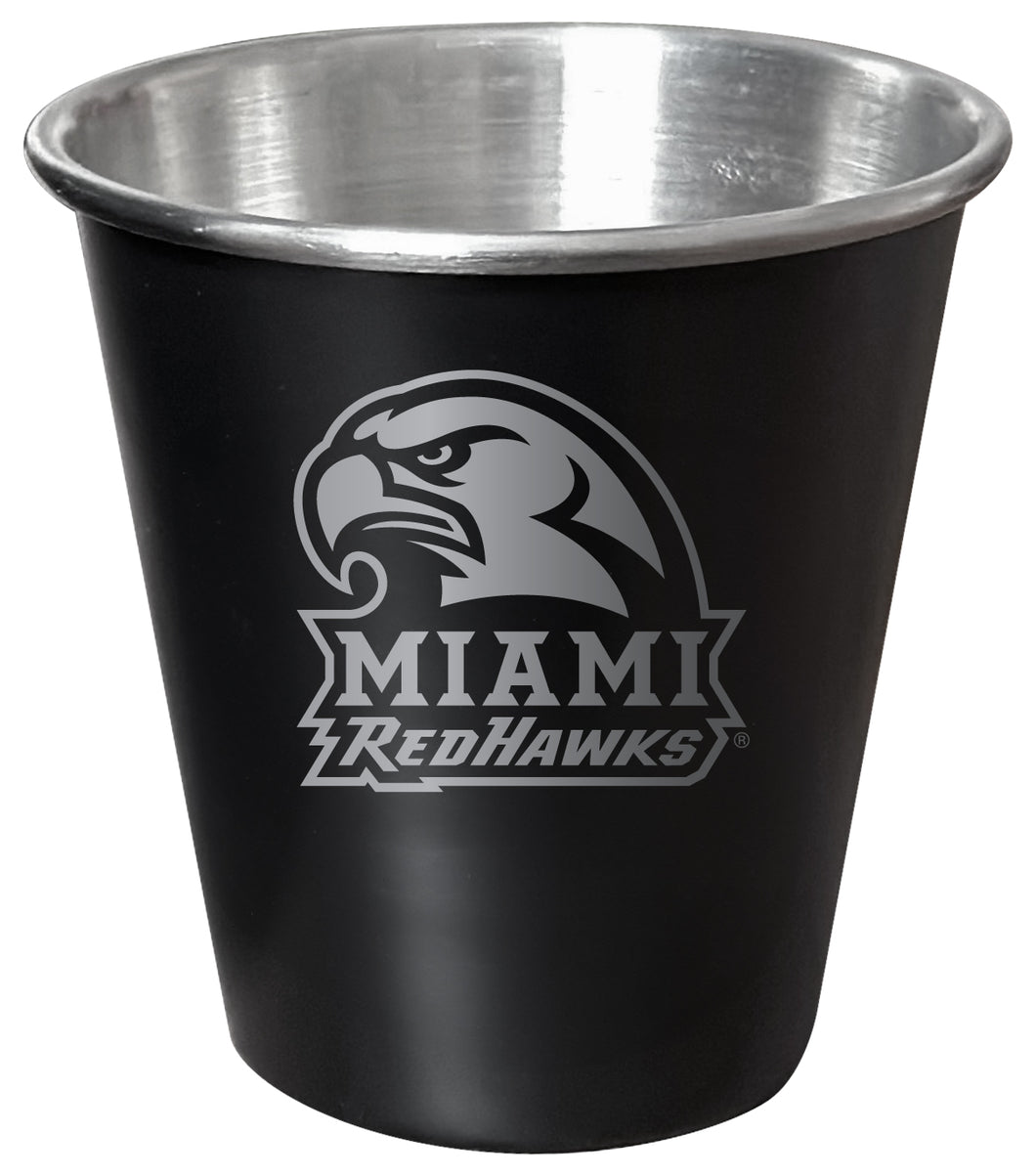 Miami University of Ohio Engraved 2oz Tin Shot Glass Black Matte Coating Officially Licensed Collegiate Product Single