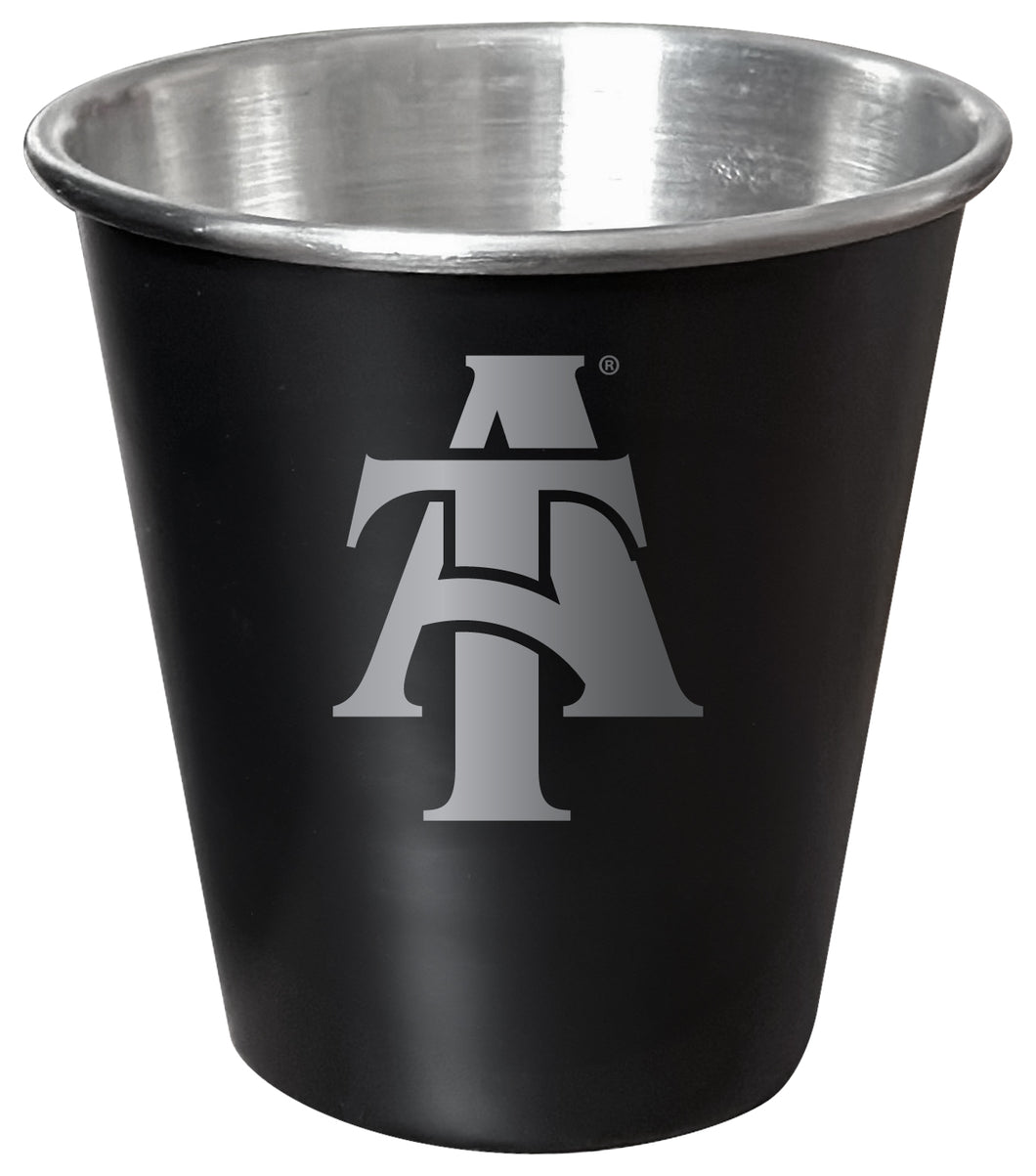 North Carolina A&T State Aggies Engraved 2oz Tin Shot Glass Black Matte Coating Officially Licensed Collegiate Product Single