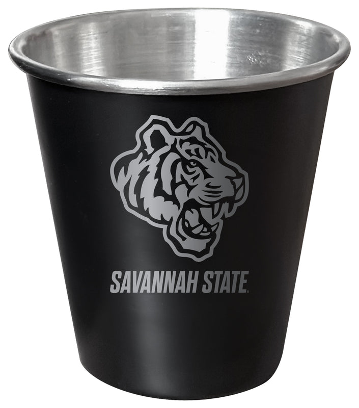 Savannah State University Engraved 2oz Tin Shot Glass Black Matte Coating Officially Licensed Collegiate Product Single