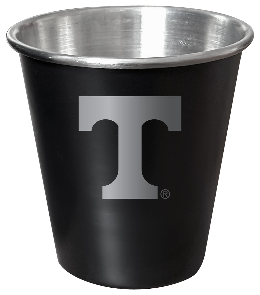 Tennessee Knoxville Volunteers Engraved 2oz Tin Shot Glass Black Matte Coating Officially Licensed Collegiate Product Single