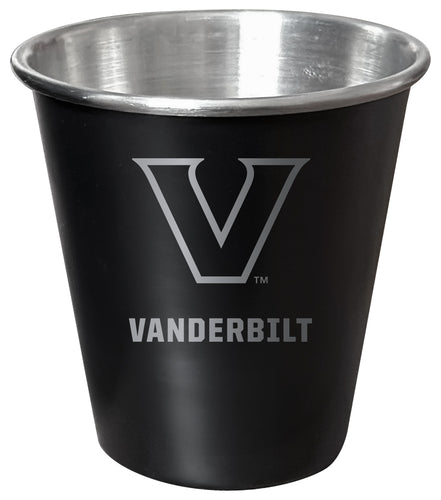 Vanderbilt University Engraved 2oz Tin Shot Glass Black Matte Coating Officially Licensed Collegiate Product Single