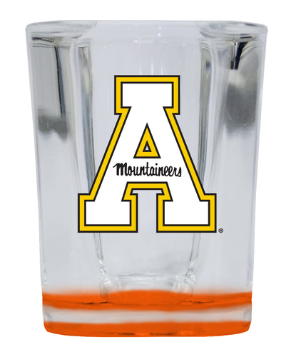 Appalachian State 2 Ounce Shot Glass Square Orange Base Officially Licensed Collegiate Product 2-Pack