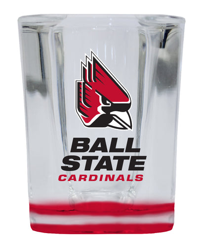 Ball State University 2 Ounce Shot Glass Square Red Base Officially Licensed Collegiate Product Single