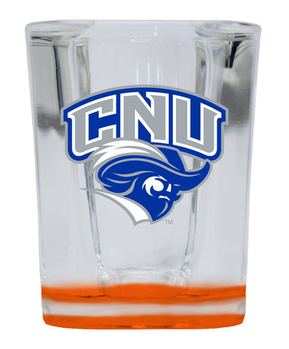 Christopher Newport Captains 2 Ounce Shot Glass Square Orange Base Officially Licensed Collegiate Product 2-Pack