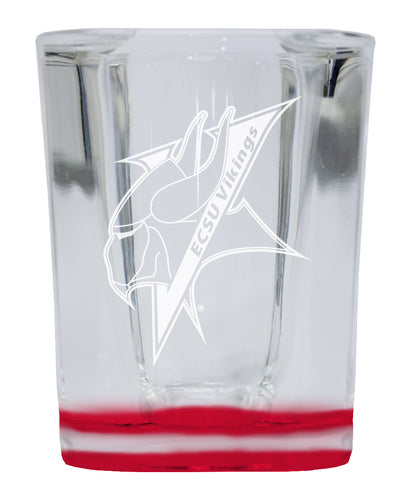 Elizabeth City State University 2 Ounce Engraved Shot Glass Square Red Base Officially Licensed Collegiate Product 4-Pack